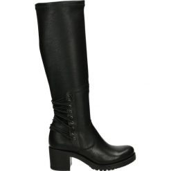 Kozaki - 1501 VITE NER. Czarne buty zimowe damskie marki Venezia, z materiału, na obcasie. Za 439,00 zł.