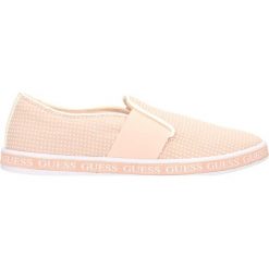 Mokasyny GUESS LAURI. Brązowe mokasyny damskie marki Guess, z tkaniny, klasyczne. Za 199,90 zł.