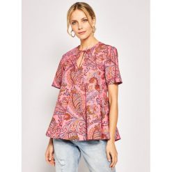Bluzka Sportmax Code Merlot 71110804. Różowe bluzki damskie Sportmax Code, bez wzorów, z bawełny, bez kołnierzyka, bez rękawów. W wyprzedaży za 579,00 zł.