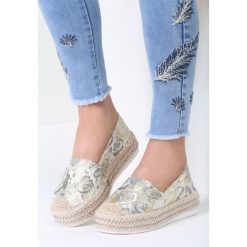 Beżowo-Szare Espadryle You Will Win. Brązowe espadryle damskie marki Inny, z haftami, na platformie. Za 49,99 zł.