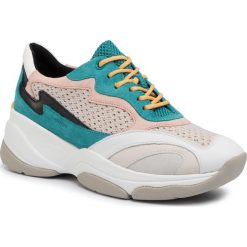 Sneakersy GEOX - D Kirya B D92BPB 02214 C4110 Turquoise/Lt Grey. Szare półbuty damskie Geox, ze skóry. W wyprzedaży za 449,00 zł.