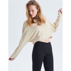 Krótka bluza - Kremowy. Białe bluzy damskie marki Cropp, s, z krótkim rękawem, krótkie. Za 79,99 zł.
