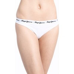 Pepe Jeans - Stringi Dixie. Białe stringi damskie marki Pepe Jeans, l, z elastanu. W wyprzedaży za 39,90 zł.