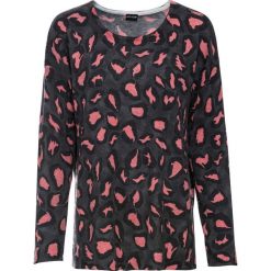 Sweter w cętki leoparda bonprix antracytowy melanż- czarno-truskawkowy leo. Szare swetry damskie bonprix, bez wzorów, bez rękawów, bez kaptura. Za 64,99 zł.