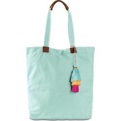 Torba shopper bonprix jasny miętowy. Zielone torby damskie na zakupy marki bonprix, w paski, wizytowe, bez dodatków. Za 29,99 zł.