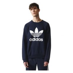 Bluzy męskie: BLUZA ADIDAS TREFOIL CREW SWEATSHIRT LEGEND INK BQ7519