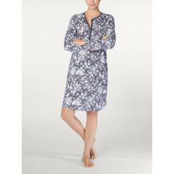 Koszula nocna w kolorze granatowo-białym. Niebieskie koszule nocne damskie Calida, l, bez wzorów, z bawełny, bez rękawów. W wyprzedaży za 115,95 zł.