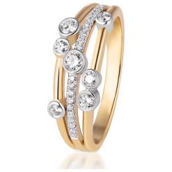 Pierścionek Złoty - złoto 585, Brylant 0,34ct. Żółte pierścionki damskie W.KRUK, z brylantem, złote. Za 5890,00 zł.