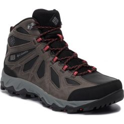 Trekkingi COLUMBIA - Lincoln Pass Mid Ltr Outdry YL5365 Black/Red Camellia 010. Szare trapery damskie Columbia, ze skóry, bez obcasa, bez zapięcia. W wyprzedaży za 419,00 zł.