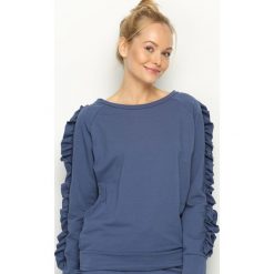 Bluzy damskie: Niebieska Bluza Fancy Sleeves