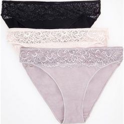 Bawełniane majtki 3 pack - Jasny szary. Szare majtki damskie Reserved, s, z bawełny. Za 39,99 zł.