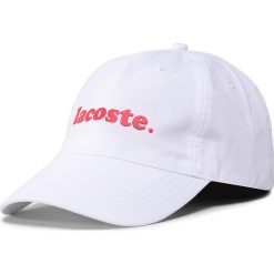 Czapka z daszkiem LACOSTE - RK6816 Blanc 001. Białe czapki męskie Lacoste, bez wzorów, z bawełny. W wyprzedaży za 179,00 zł.