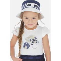 Mayoral - T-shirt dziecięcy 92-134 cm. Pomarańczowe bluzki dziewczęce Mayoral, z nadrukiem, z elastanu, z okrągłym kołnierzem, z krótkim rękawem, krótkie, bez kaptura. Za 78,90 zł.