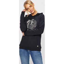 Roxy - Bluza. Czarne bluzy damskie Roxy, s, z nadrukiem, z bawełny, bez rękawów, z kapturem. Za 199,90 zł.