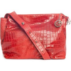 Torebki klasyczne damskie: Skórzana torebka w kolorze czerwonym – 30 x 27 x 13 cm