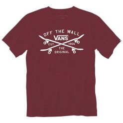 Vans T-Shirt Chłopięcy Skate L Burgund. Czerwone t-shirty chłopięce Vans, z nadrukiem, z krótkim rękawem. Za 89,00 zł.