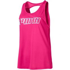 Puma Bokserka Damska Own Ittank Fuchsia Purple Wording L. Różowe bluzki sportowe damskie Puma, l, bez wzorów, ze skóry, bez kołnierzyka, bez rękawów, bez kaptura, na fitness i siłownię, climacool (adidas). Za 119,00 zł.