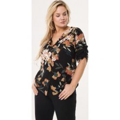 Czarna Koszula Sociology. Czarne bluzki damskie Born2be, xl, w kwiaty, bez kołnierzyka, bez rękawów. Za 59,99 zł.