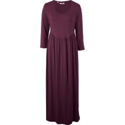 Długa sukienka shirtowa z rękawami 3/4 bonprix czarny bez. Fioletowe sukienki damskie bonprix, bez wzorów, bez kołnierzyka, z długim rękawem, długie, maxi. Za 109,99 zł.