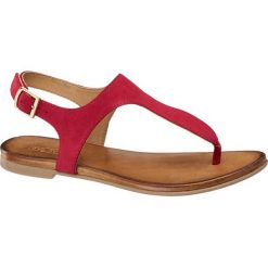 Sandały damskie 5th Avenue czerwone. Czerwone sandały damskie 5th Avenue, bez wzorów, ze skóry, bez obcasa, na obcasie, bez zapięcia. Za 49,00 zł.