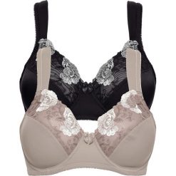 Biustonosz "minimizer" (2 szt.) bonprix czarny + brunatny. Brązowe biustonosze marki bonprix. Za 55,98 zł.