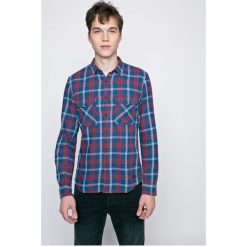 Tom Tailor Denim - Koszula. Niebieskie koszule męskie marki TOM TAILOR DENIM, m, w kratkę, z bawełny, klasyczne, z klasycznym kołnierzykiem, z długim rękawem. W wyprzedaży za 79,90 zł.