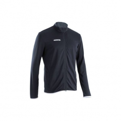 Bluza do piłki nożnej T100. Czarne bluzy męskie rozpinane marki KIPSTA, m, z materiału. Za 59,99 zł.