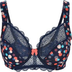 Biustonosz minimizer na fiszbinach bonprix z nadrukiem. Niebieskie biustonosze bonprix, z nadrukiem. Za 54,99 zł.