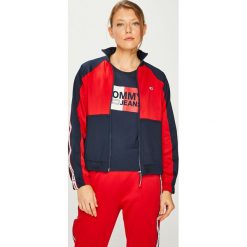 Tommy Jeans - Bluza. Niebieskie bluzy damskie z kieszeniami marki Tommy Jeans, s, z elastanu, bez kaptura. Za 539,90 zł.