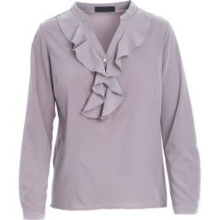 Szara Bluzka Succeeding. Szare bluzki damskie marki other, s, z tkaniny, z falbankami, z długim rękawem. Za 59,99 zł.