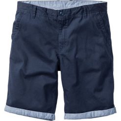 Bermudy chino z wywiniętymi nogawkami Regular Fit bonprix ciemnoniebieski. Niebieskie spodenki i szorty męskie bonprix, m, bez wzorów. Za 89,99 zł.