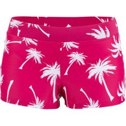 Szorty kąpielowe z figami wewnętrznymi bonprix bordowy z nadrukiem. Czerwone stroje kąpielowe damskie bonprix, z nadrukiem. Za 37,99 zł.