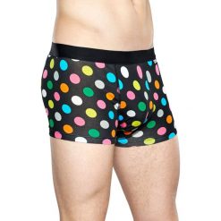 Happy Socks - Bokserki Big Dot. Czarne bokserki męskie Happy Socks, bez wzorów, z elastanu. W wyprzedaży za 49,90 zł.