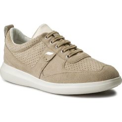 Sneakersy GEOX - D Gomesia C D828GC 00022 C6738 Lt Taupe. Brązowe półbuty damskie Geox, na co dzień, bez wzorów, ze skóry, bez obcasa, na sznurówki. W wyprzedaży za 249,00 zł.