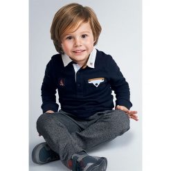 Mayoral - Longsleeve dziecięcy 98-134 cm. Niebieskie t-shirty chłopięce Mayoral, z aplikacjami, z elastanu, z krótkim rękawem. Za 109,90 zł.