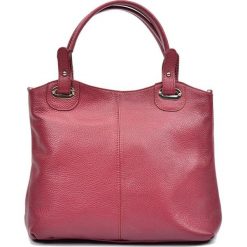 Shopper bag damskie: Skórzana torebka w kolorze bordowym – (S)28 x (W)39 x (G)13 cm