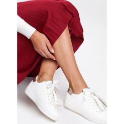 Biało-Złote Sneakersy Murmurous. Żółte sneakersy damskie Renee, z satyny. Za 89,99 zł.