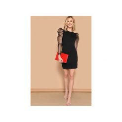 Elegancka Sukienka Aurelia. Czarne sukienki damskie Martino demi, l, bez wzorów, z tkaniny, eleganckie, bez kołnierzyka, bez rękawów, wyszczuplające. Za 549,00 zł.