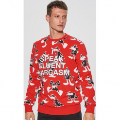 Bluza looney tunes - Czerwony. Czerwone bluzy męskie marki Cropp, l. Za 99,99 zł.