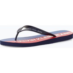 Calvin Klein Jeans - Męskie japonki, niebieski. Niebieskie klapki męskie marki Calvin Klein Jeans, w paski, z jeansu. Za 179,95 zł.