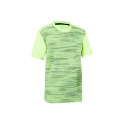 Koszulka Gym Energy. Żółte bluzki dziewczęce DOMYOS, z nadrukiem. W wyprzedaży za 17,99 zł.