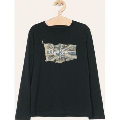 Pepe Jeans - Longsleeve dziecięcy Flag Logo 128-178/180 cm. Niebieskie t-shirty chłopięce Pepe Jeans, z nadrukiem, z bawełny, z długim rękawem. Za 119,90 zł.