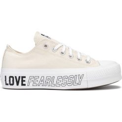 Converse All Star Lift OX Sneakers Biały. Białe trampki i tenisówki damskie Converse, bez wzorów, z materiału, bez zapięcia. Za 378,95 zł.