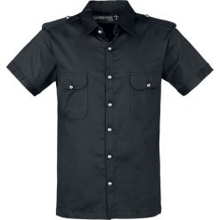 Gothicana by EMP Aulak Workershirt czarny. Czarne koszule męskie marki Gothicana by EMP, xl, bez wzorów, eleganckie, bez kołnierzyka, z krótkim rękawem. Za 164,90 zł.
