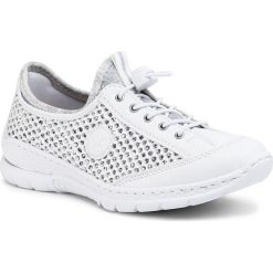 Sneakersy RIEKER - N22M6-80 Weiss. Białe półbuty damskie Rieker, z materiału. Za 279,00 zł.