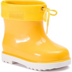Kalosze MELISSA - Mini Melissa Rain Boot Bb 32424 White/Yellow 52010. Żółte kalosze dziewczęce Melissa. W wyprzedaży za 169,00 zł.