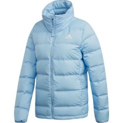 Adidas W Helionic 3 Stripes Jacket DZ1503. Niebieskie kurtki damskie Adidas, bez wzorów, z poliesteru, bez kaptura. W wyprzedaży za 419,99 zł.
