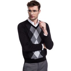 Sweter FABRIZIO SWCR000330. Szare swetry męskie na zimę, m, z wełny, eleganckie. Za 189,00 zł.