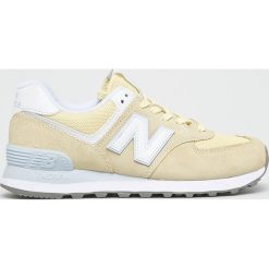 New Balance - Buty. Żółte buty sportowe damskie New Balance, bez wzorów, ze skóry, sportowe. W wyprzedaży za 299,90 zł.