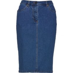 Spódnica dżinsowa z guzikami bonprix niebieski "stone”. Niebieskie spódniczki damskie bonprix, bez wzorów. Za 89,99 zł.